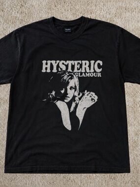Hysteric Glamour Black Tee with White Graphic